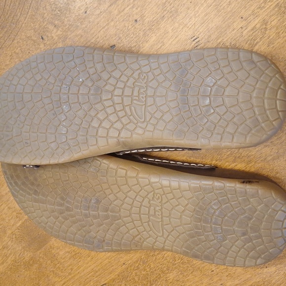 Clarks Slides Sandals 71095 Slip On Brown Leather Size 11 - Picture 8 of 11